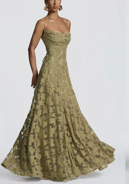 Slim-fit Sling Backless Lace Up Design Dress