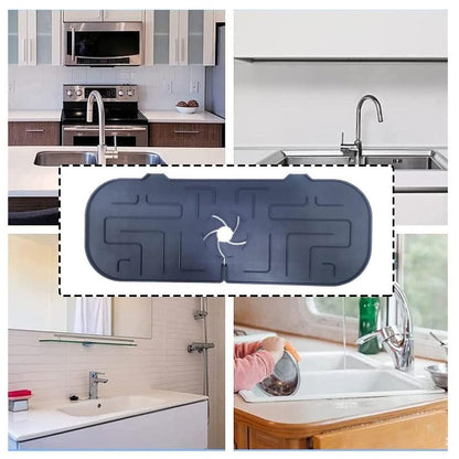 Silicone Faucet Mat Absorbent Mat Sink Splash Guard Washable Backsplash Guard For Kitchen Bathroom Faucet Water Catcher Mat