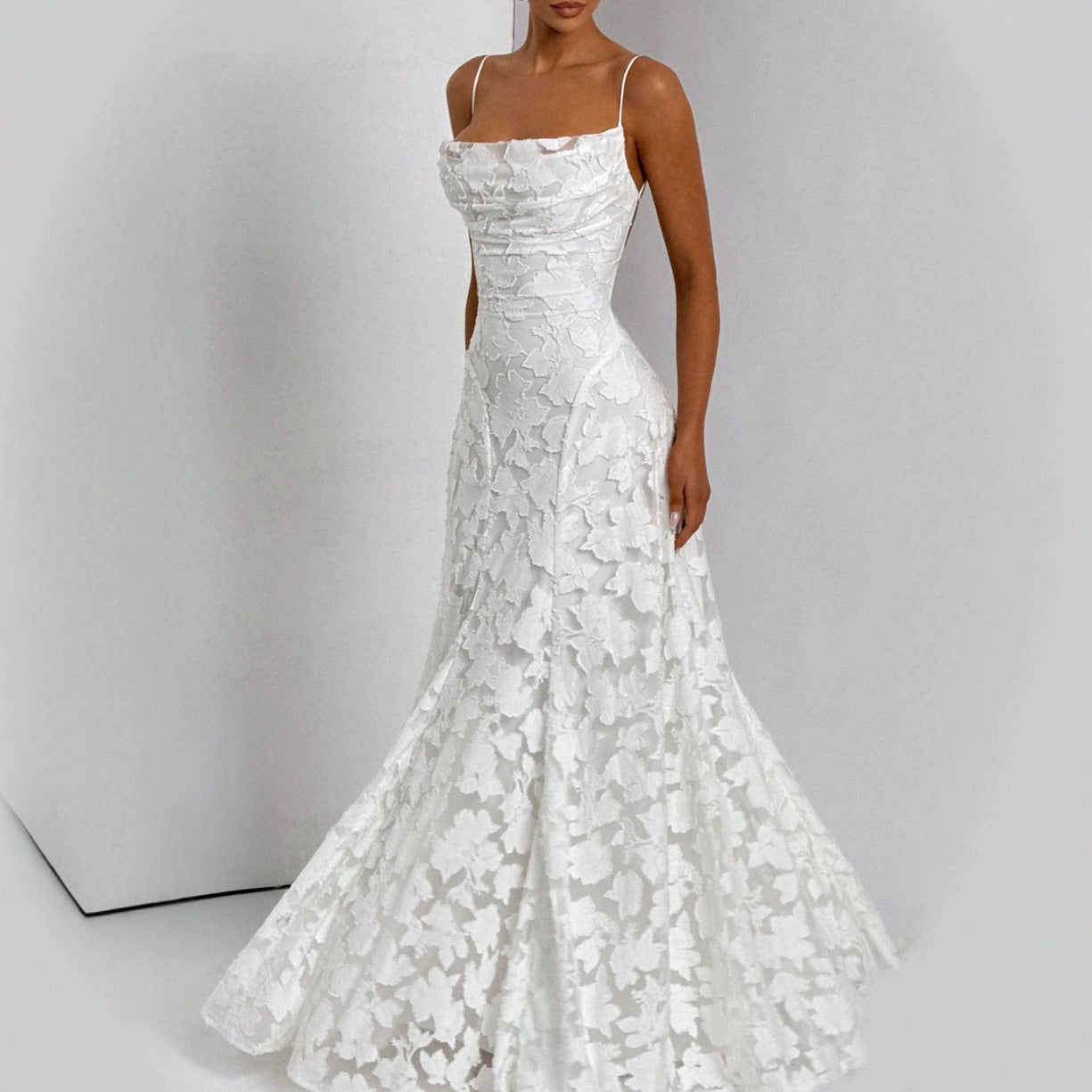 Slim-fit Sling Backless Lace Up Design Dress