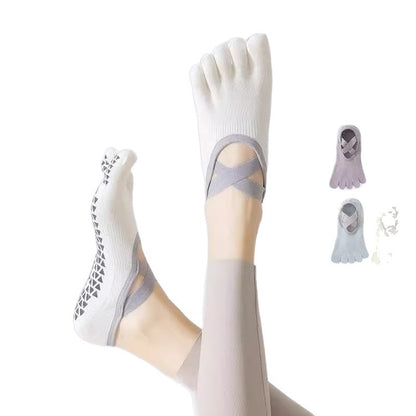 Non-slip Professional Womens Five-finger Cotton Indoor Sports And Fitness Socks
