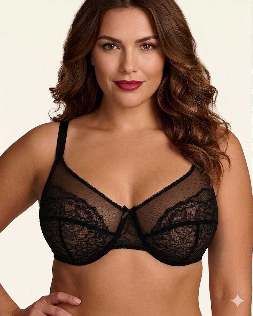 Minimizer Bras For Women Enchante Full Coverage Underwire Bras Plus Size Lifting Floral Lace Bra For Heavy Breast