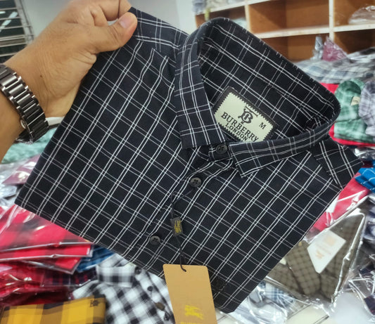 Premium Quality Garments Cotton full Sleeve Check Shirt-6077