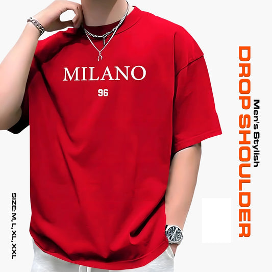 Men's Stylish Drop Shoulder- Milano Red-6018