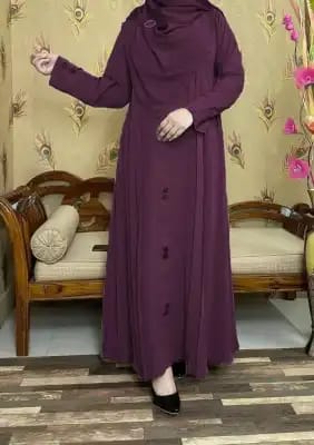 Dubai cherry fabric Tasfiya button borka for women//without hijab only borka-4985