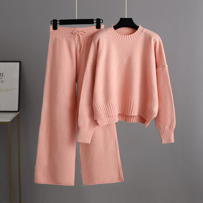 Fashionable Casual Knitted Pants Set For Women
