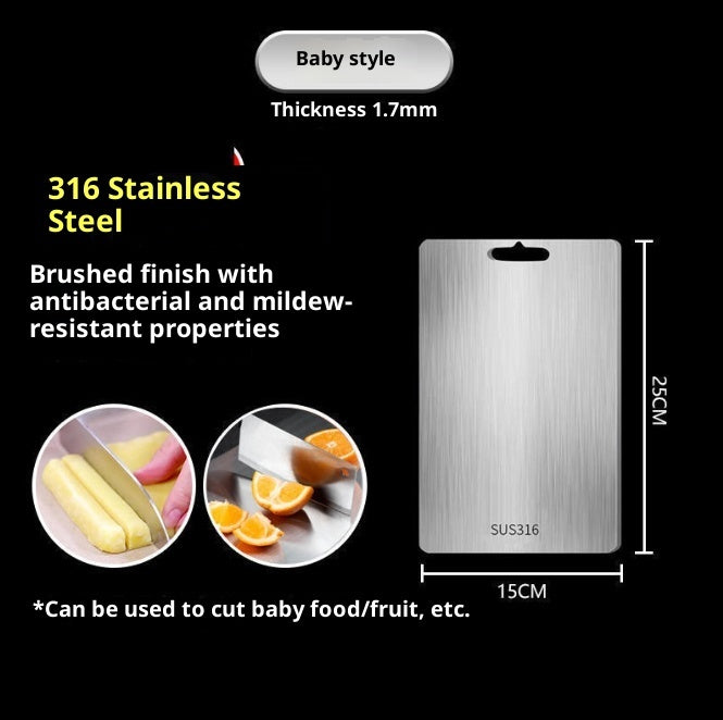 Premium Titanium Steel Double-Sided Cutting Board, Convenient For Kitchen Use, Stainless Steel Cutting Board