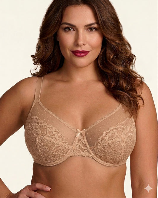 Minimizer Bras For Women Enchante Full Coverage Underwire Bras Plus Size Lifting Floral Lace Bra For Heavy Breast