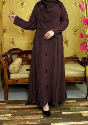 Dubai cherry fabric Tasfiya button borka for women//without hijab only borka-4986